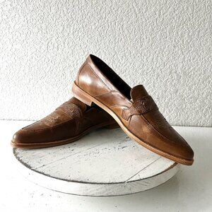 Lane Boots Womens Western Flats MARTINGALE Brown Cowgirl Loafer Slip On 8.5